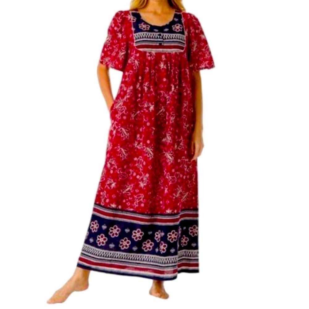 Comfort Choice Women's Plus Size Bib Front Lounger Maxi Dress Size 2X